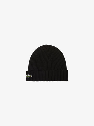 LACOSTE Cappello a costine RB0001 lana nero