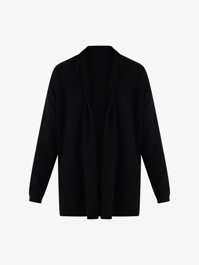 LHIER Cardigan aperto donna viscosa nero