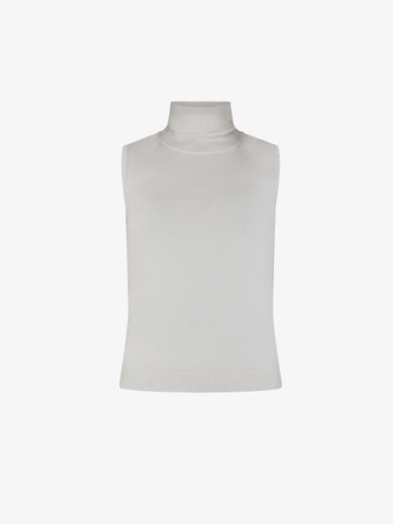 LHIER Gilet a collo alto donna viscosa bianco