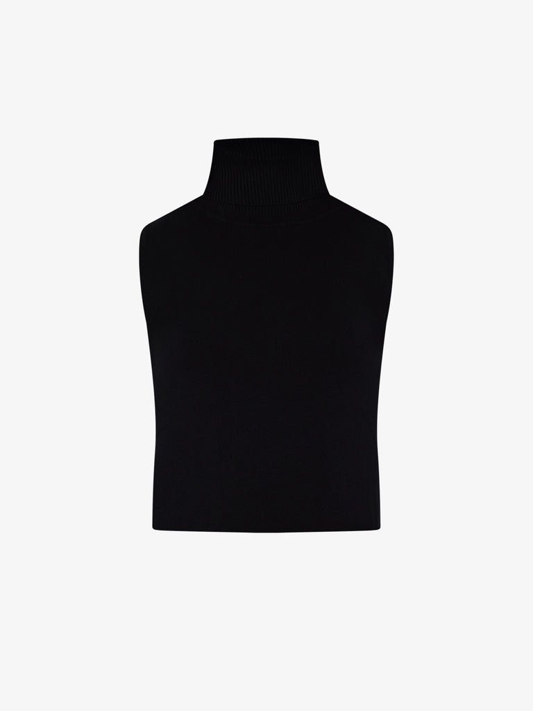 LHIER Gilet a collo alto donna viscosa nero