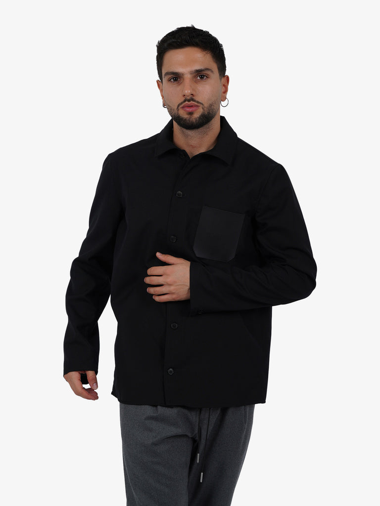 LOW BRAND Camicia S147 uomo lana nero