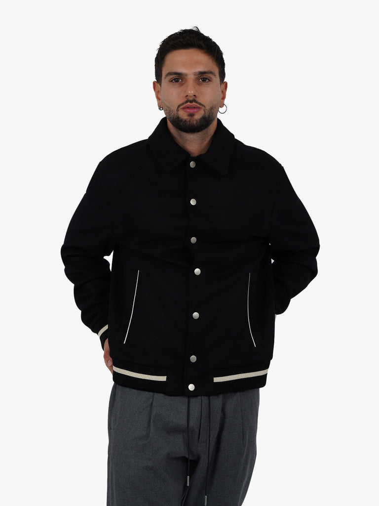 LOW BRAND Bomber in lana uomo lana nero