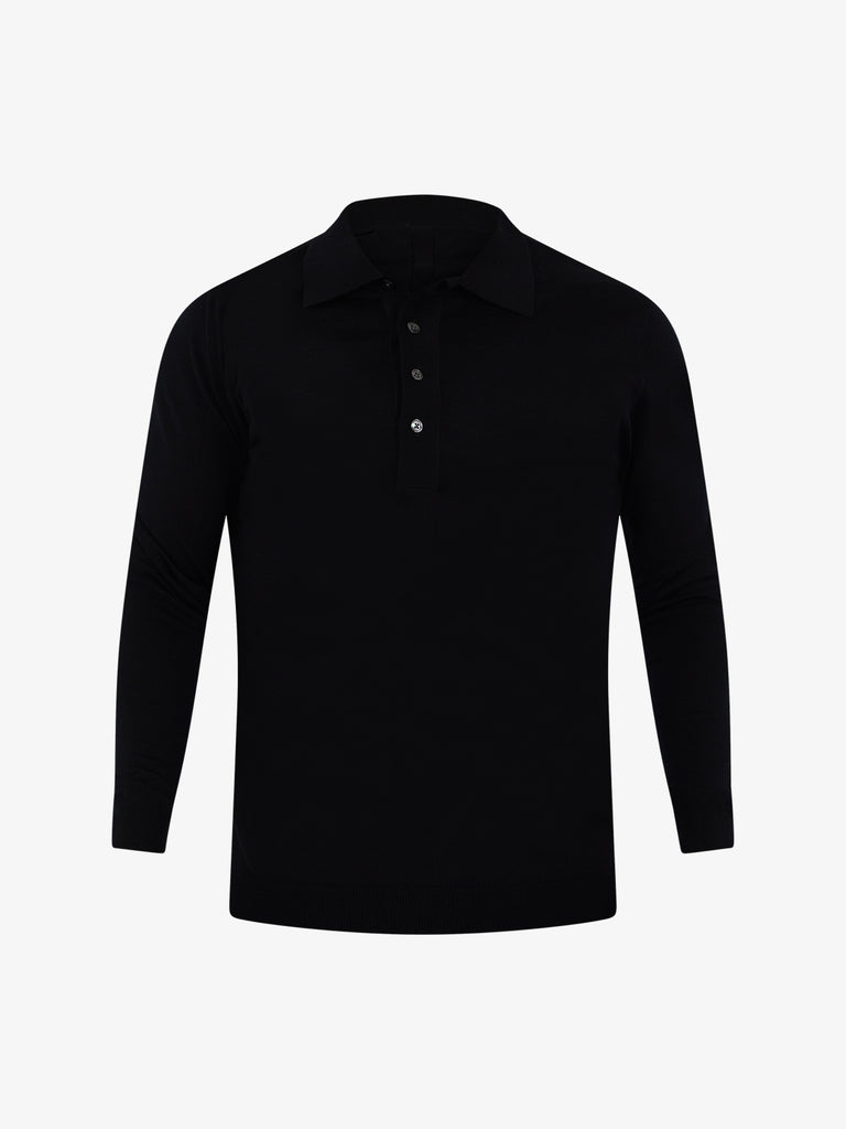 LOW BRAND Maglia a polo K153 uomo lana nero