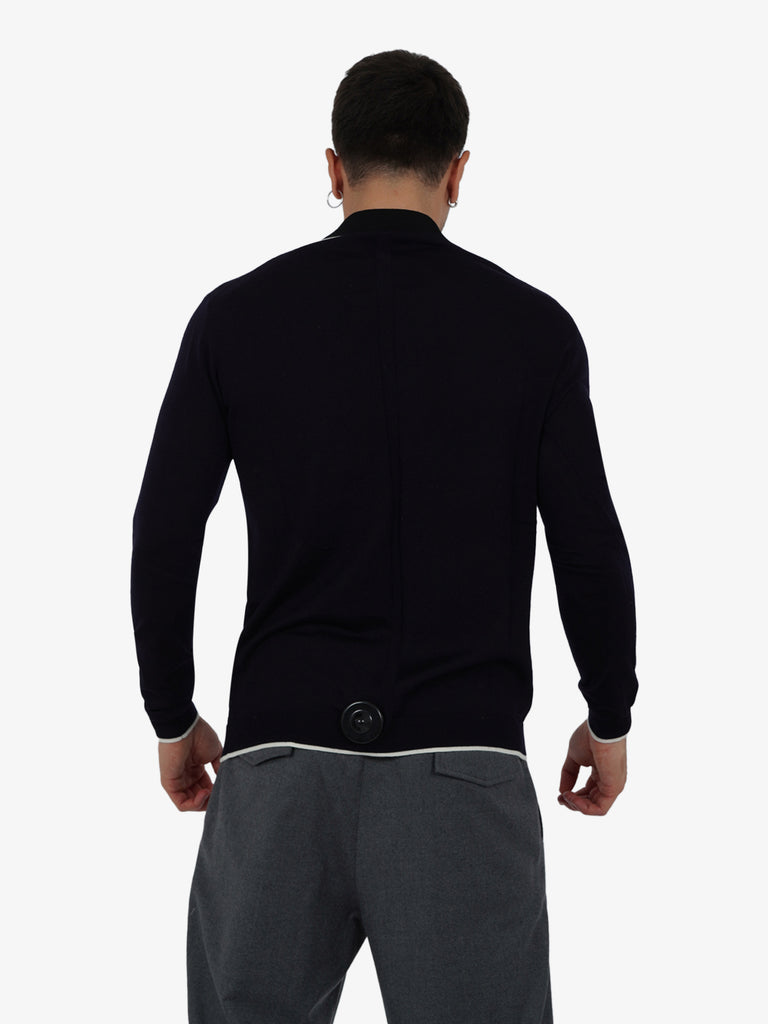 LOW BRAND Maglia a polo K181 uomo lana blu