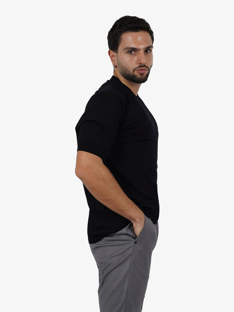 LOW BRAND Maglia a maniche corte K186 uomo viscosa nero