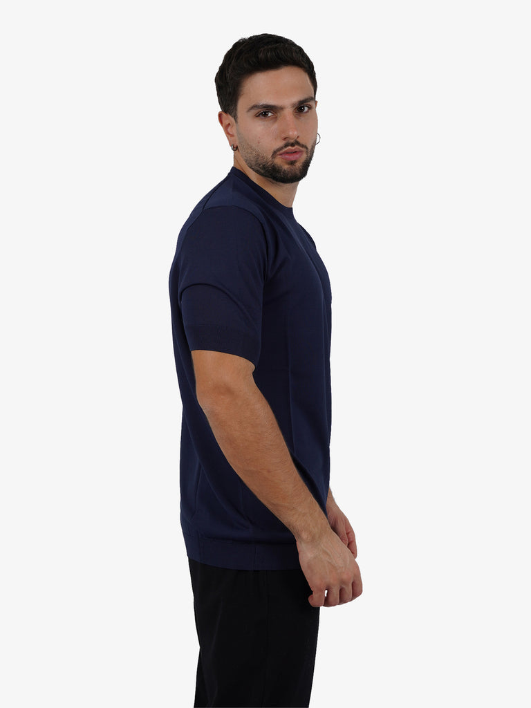 LOW BRAND Maglia a maniche corte K186 uomo viscosa blu