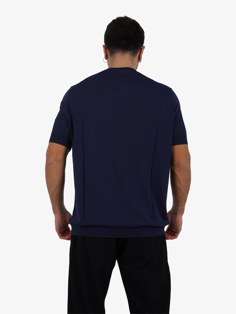 LOW BRAND Maglia a maniche corte K186 uomo viscosa blu