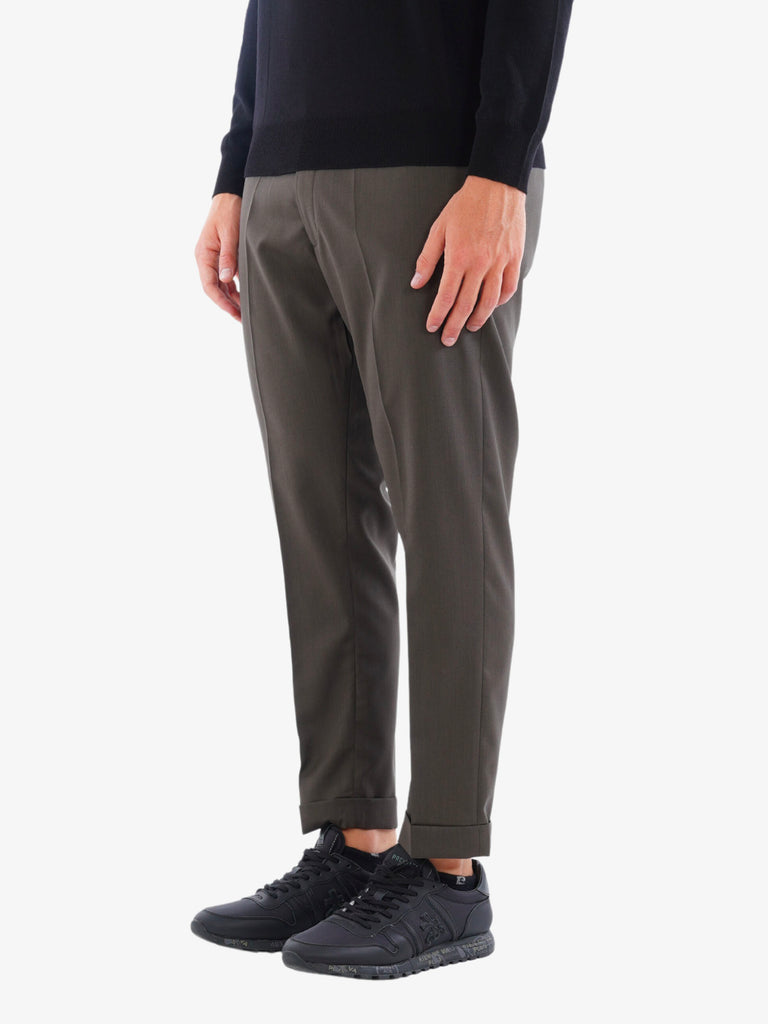 LOW BRAND Pantalone Cooper T1.7 uomo in pura lana marrone