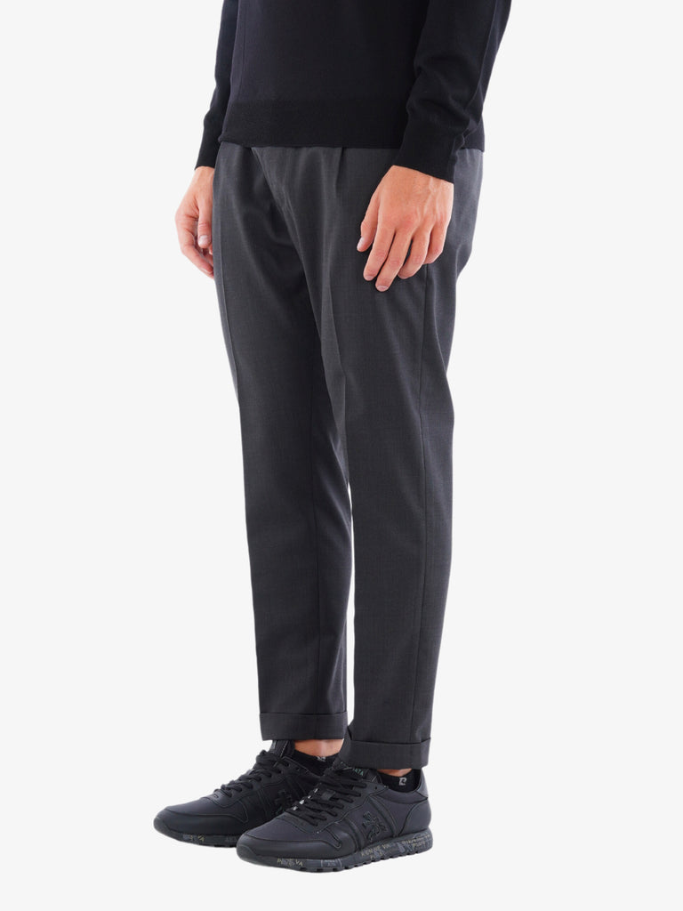 LOW BRAND Pantalone Riviera Elastic uomo in misto lana grigio