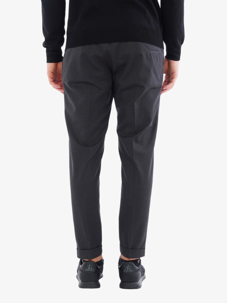 LOW BRAND Pantalone Riviera Elastic uomo in misto lana grigio