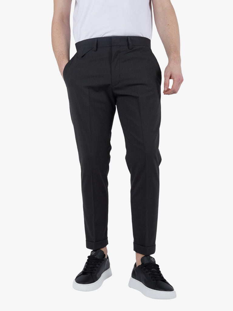 LOW BRAND Pantalone Cooper uomo in lana grigio scuro