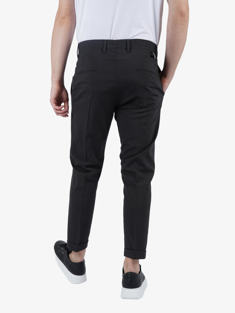 LOW BRAND Pantalone Cooper uomo in lana grigio scuro