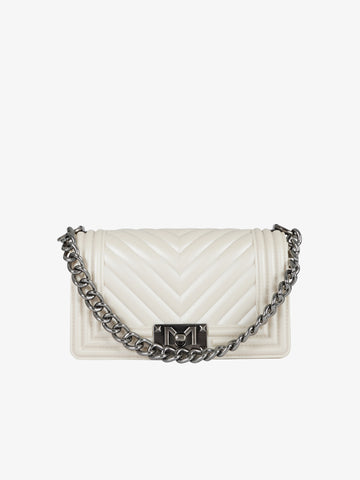 MARC ELLIS Borsa a spalla Flat S 24 donna PVC bianco