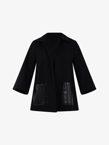 MARIUCCIA Blazer corto con tasche donna viscosa nero