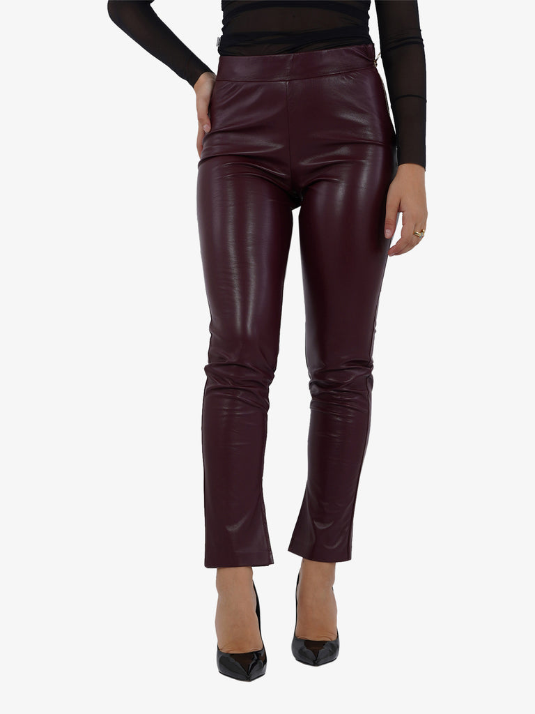 MARIUCCIA Leggings ecopelle donna bordeaux