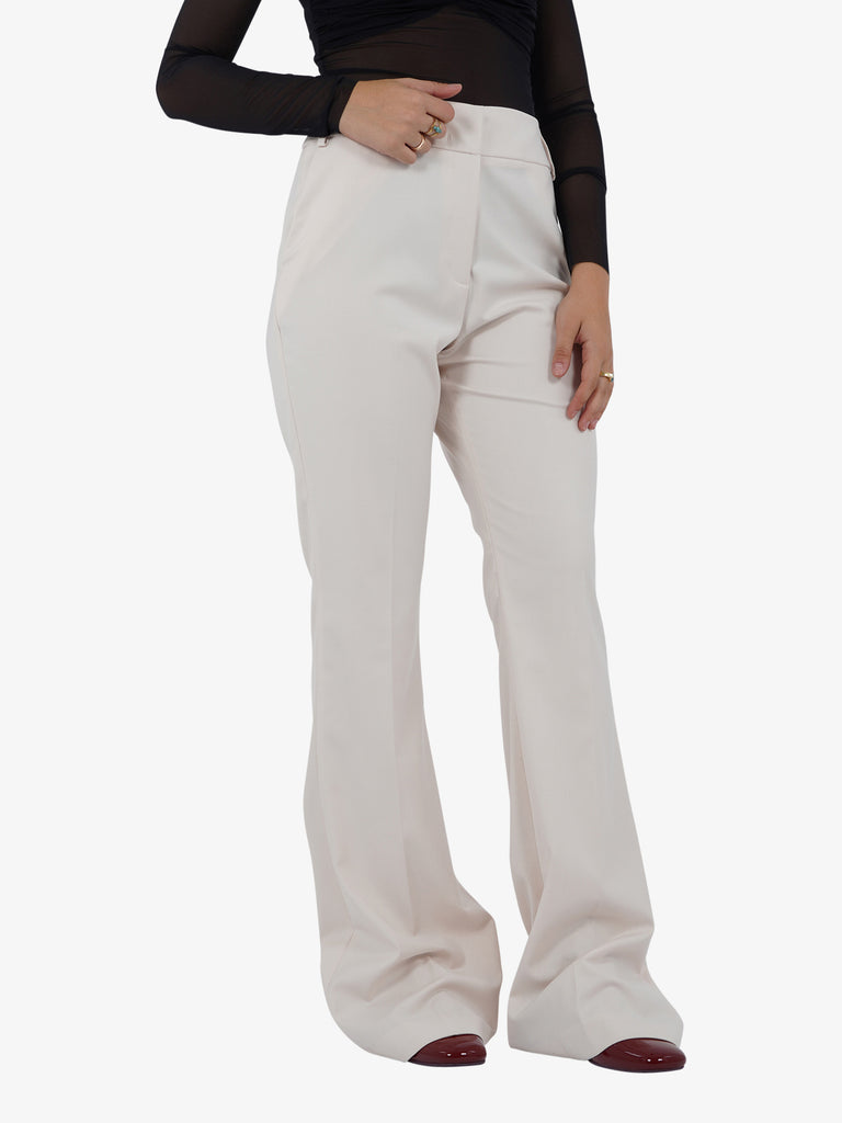 MARIUCCIA Pantalone a zampa donna panna