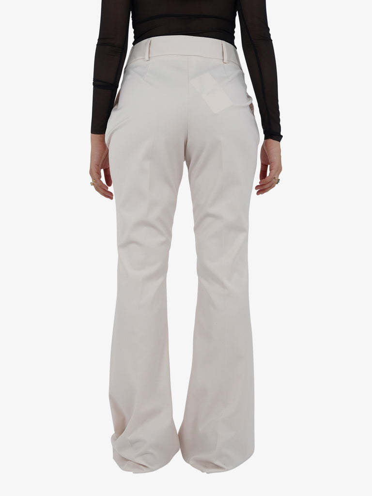 MARIUCCIA Pantalone a zampa donna panna