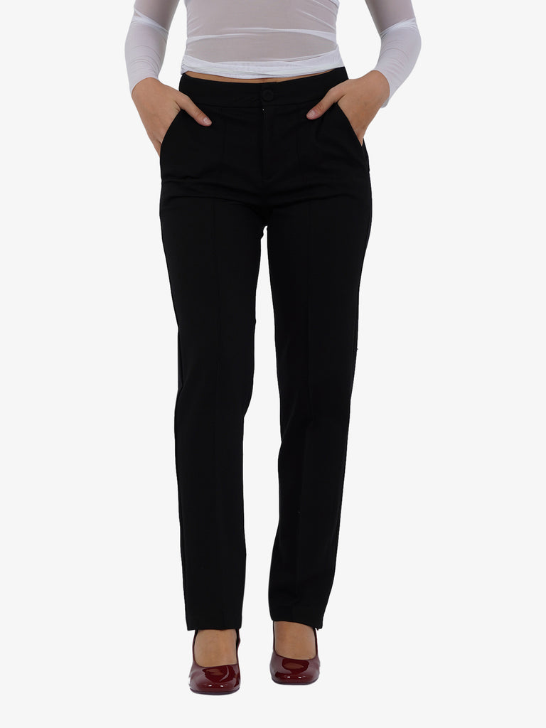 MARIUCCIA Pantalone con elastico donna viscosa nero