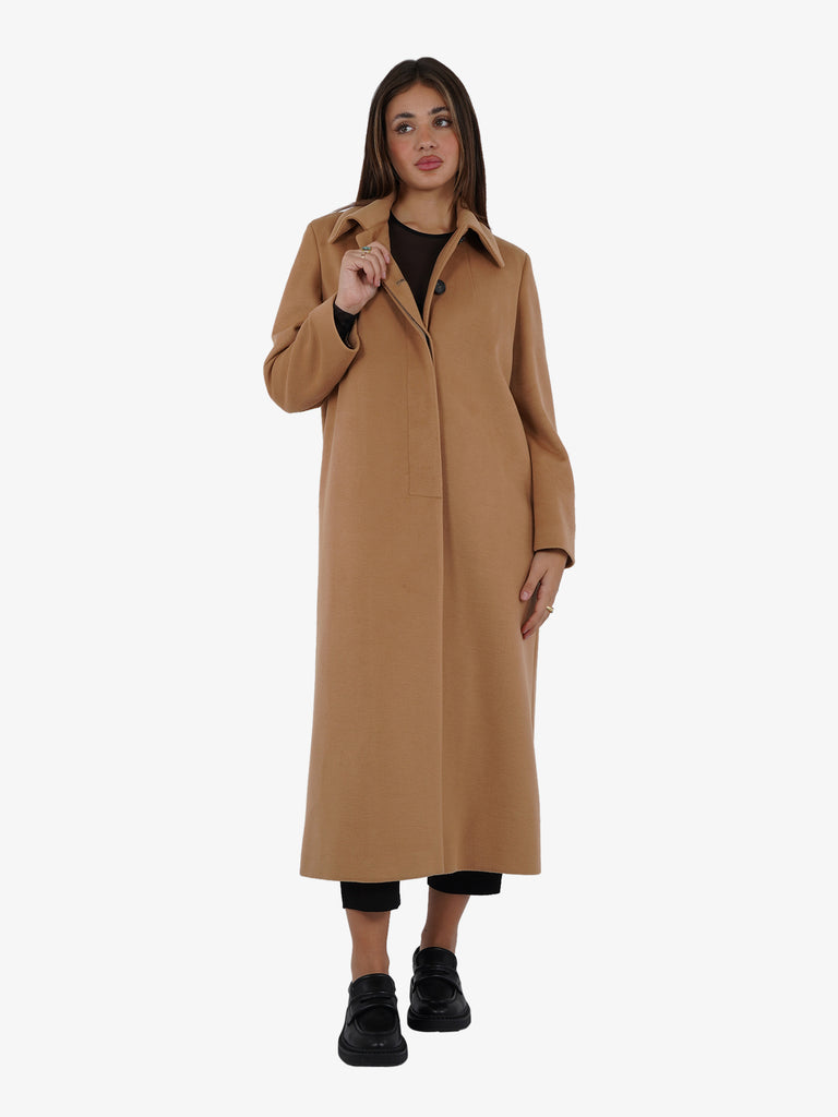 MARIUCCIA Cappotto con spacco donna beige