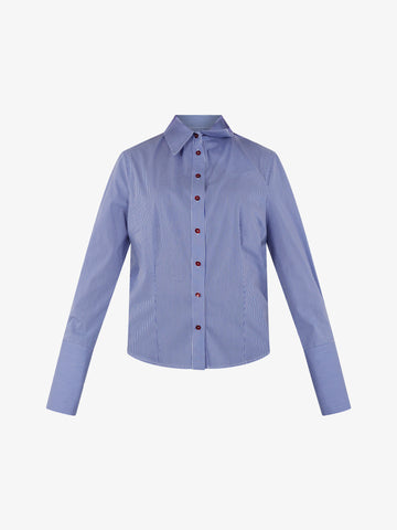 MERCI Camicia con polsi alti donna cotone azzurro