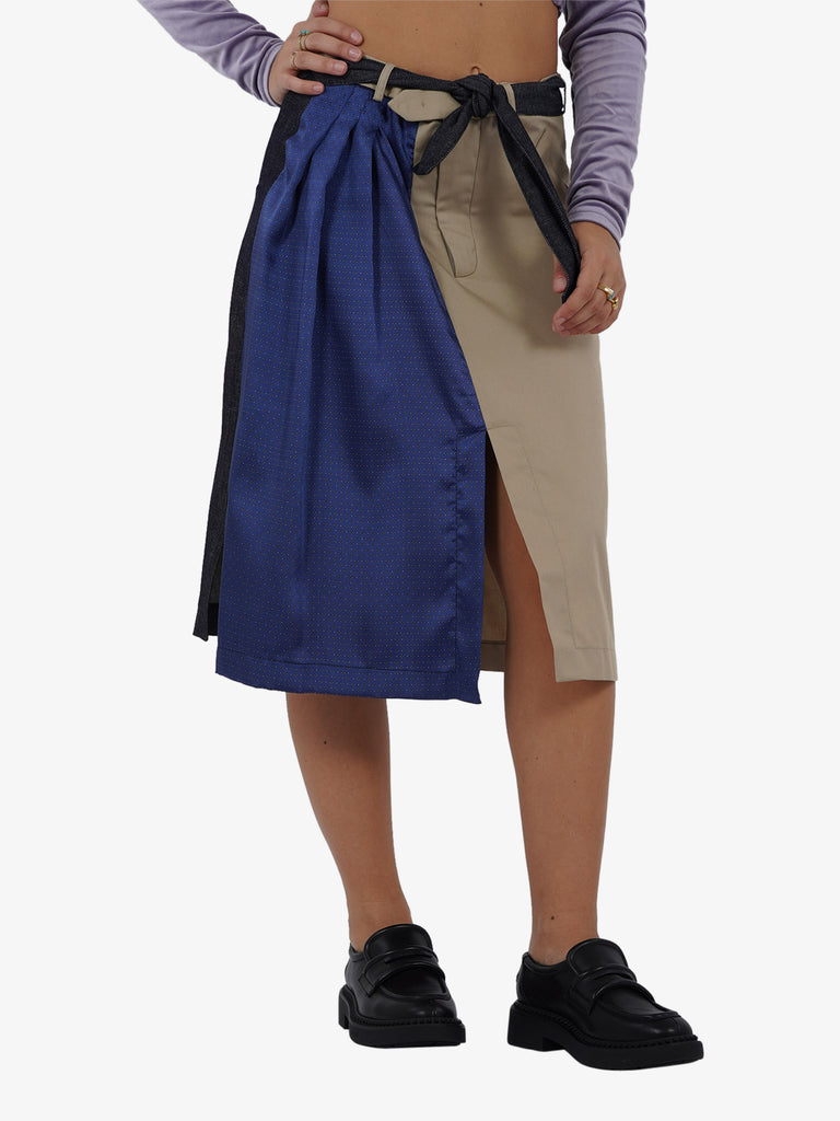 MERCI Gonna lunga con spacco donna beige