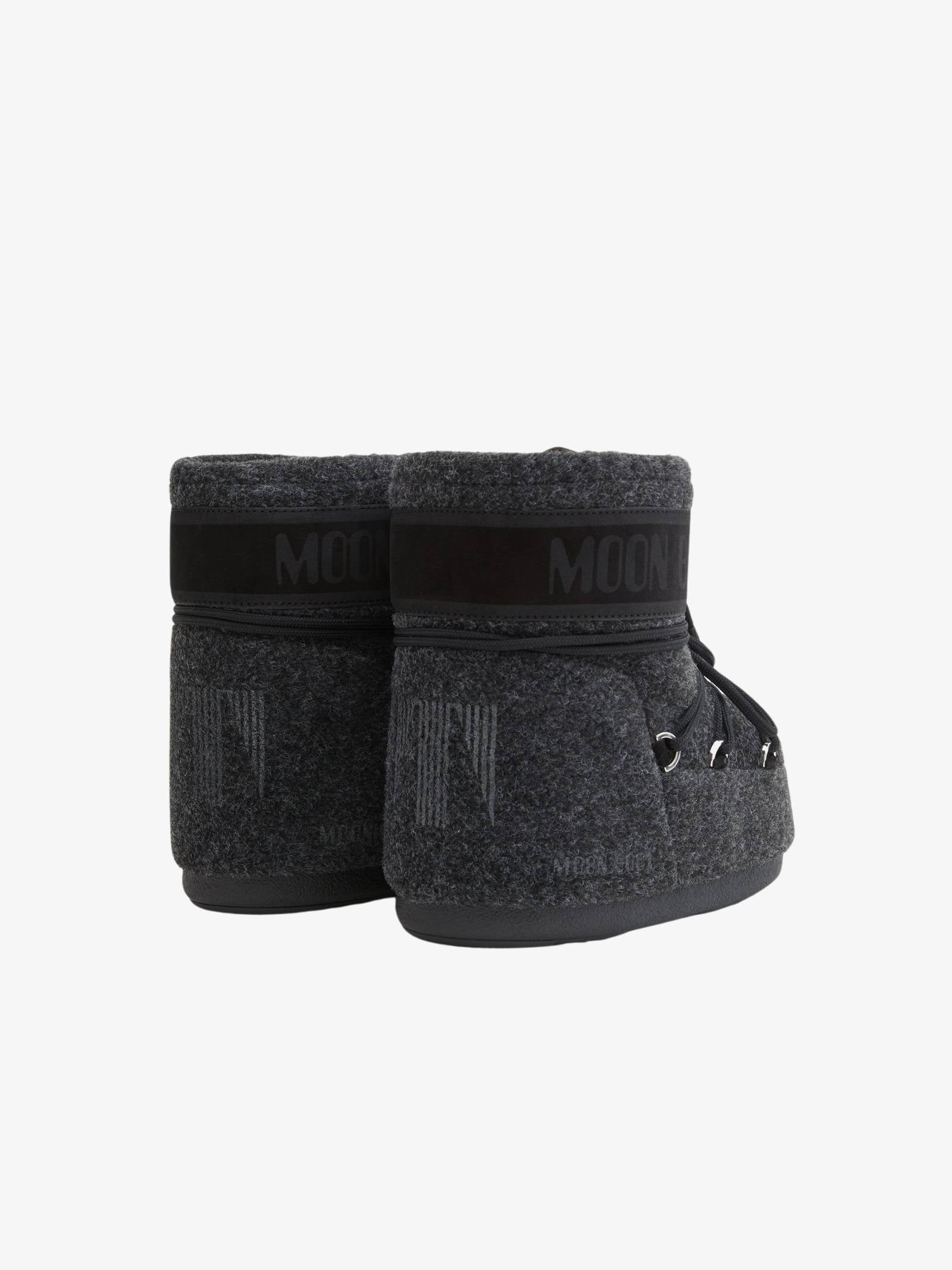 MOON BOOT MB ICON LOW FELT women's black ankle boots