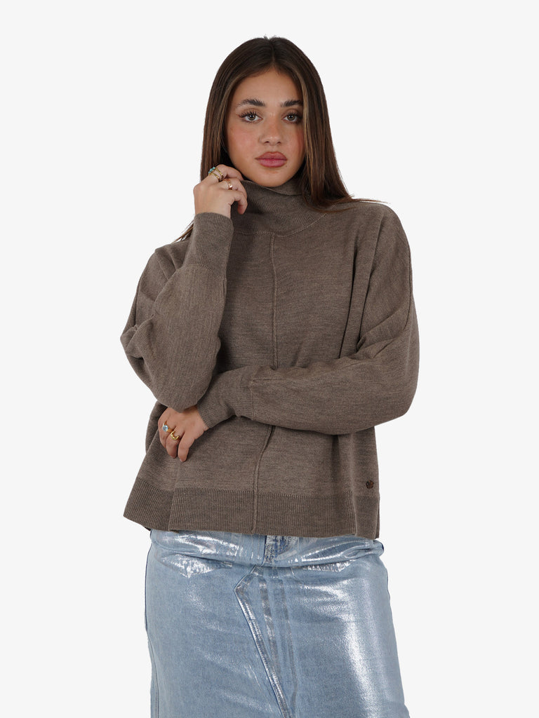 OTTOD'AME Maglia a collo alto in misto lana donna lana beige