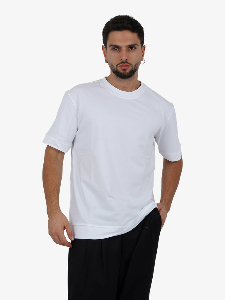 PAOLO PECORA T-shirt extrafine uomo cotone bianco