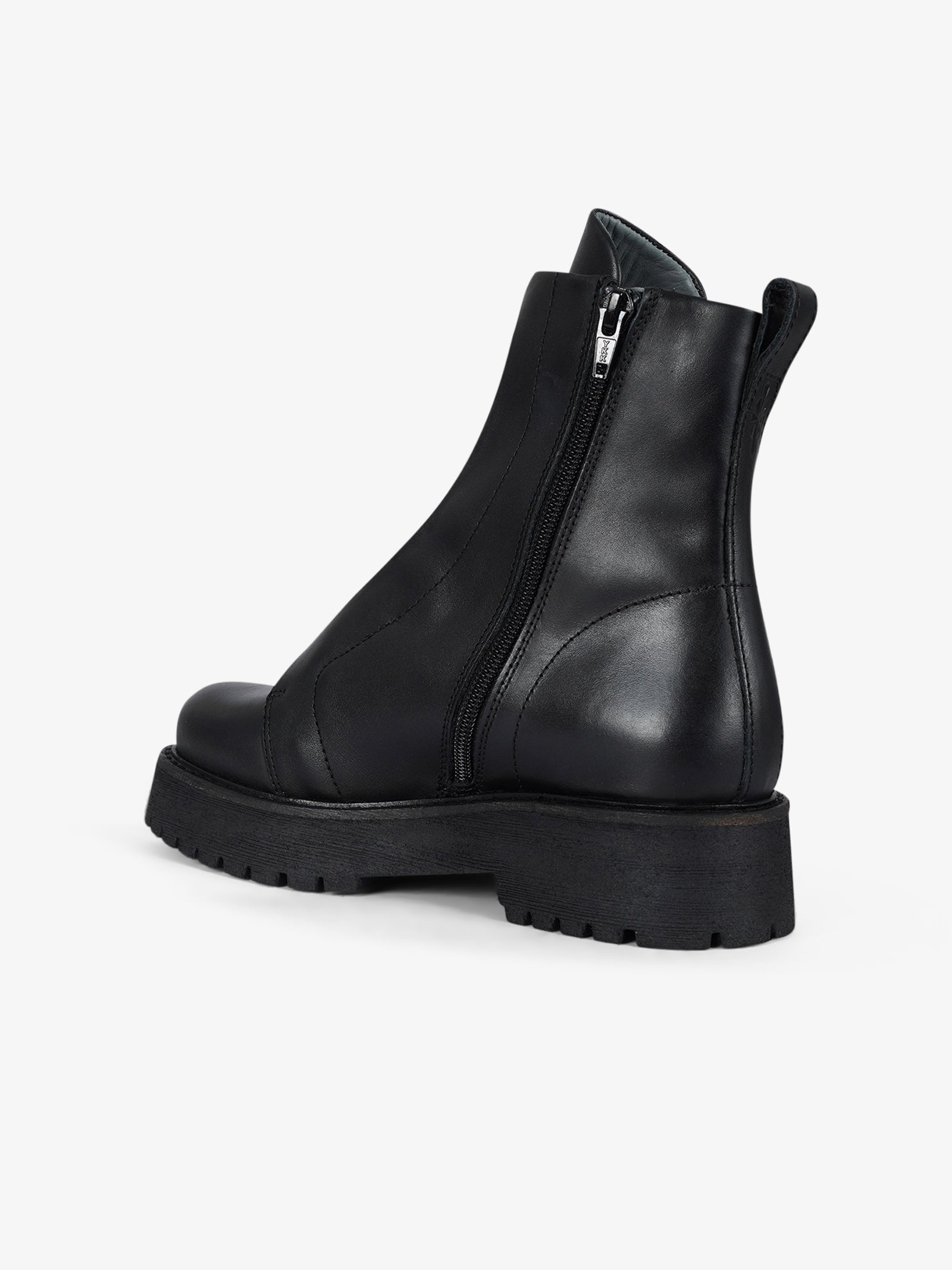 PATRIZIA BONFANTI KUNI NO LACE Damenstiefelette aus schwarzem Leder