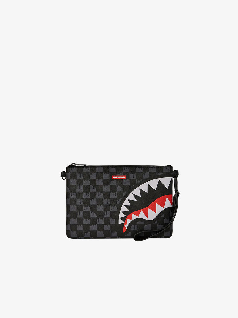 SPRAYGROUND Zaino drip check shark cross clutch strap 910B6571NSZ Grigio