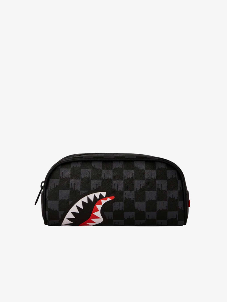 SPRAYGROUND Pochette DRIP CHECK SHARK PENCIL POUCH 910B6574NSZ grigio