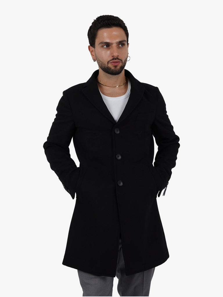 SSEINSE Cappotto classico CP52 uomo lana nero