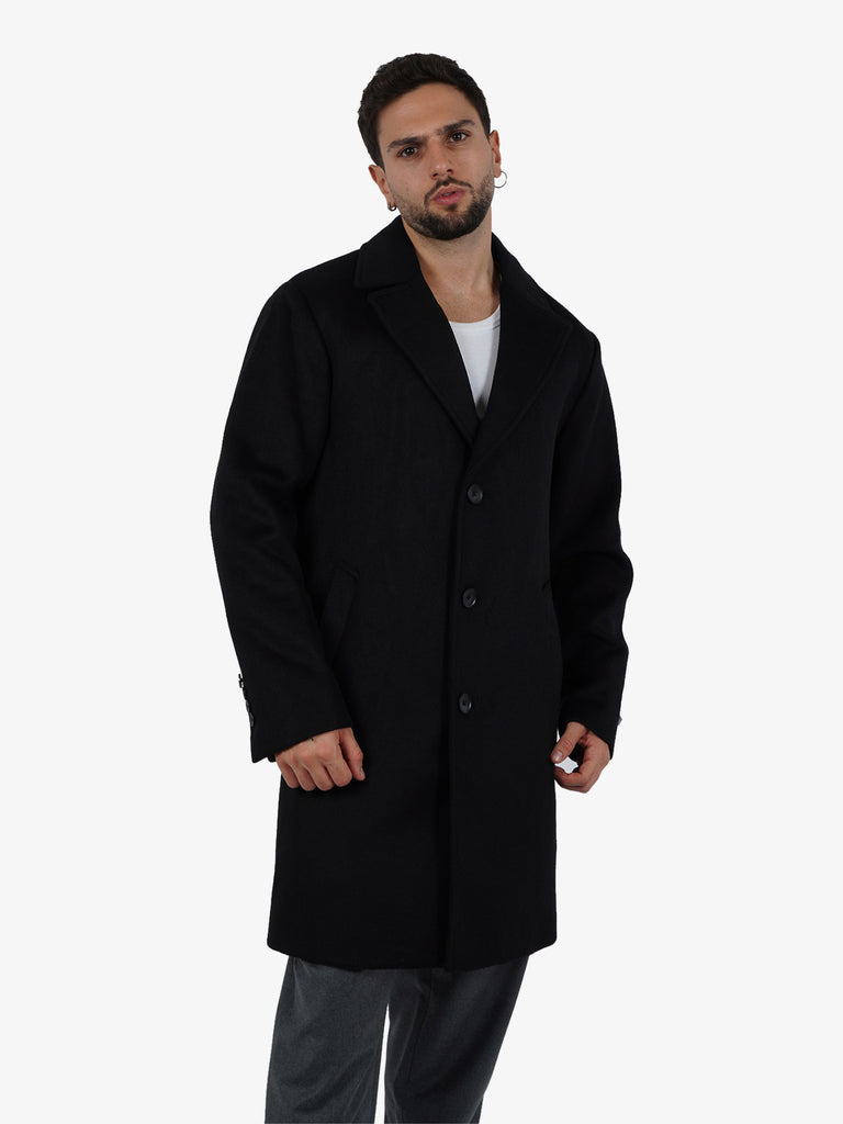 SSEINSE Cappotto CP58SS uomo lana nero