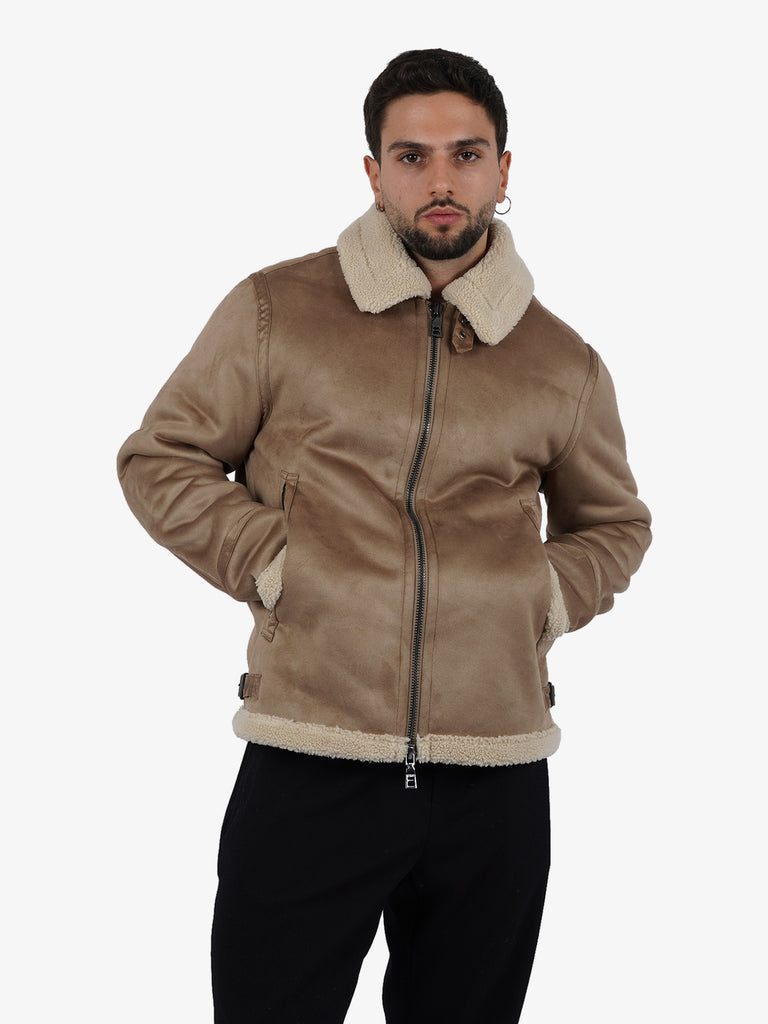 SSEINSE Giubbotto con shearling GBI969SS uomo beige