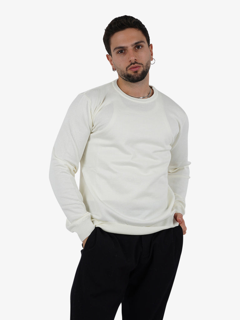 SSEINSE Maglia MI2757SS uomo viscosa panna