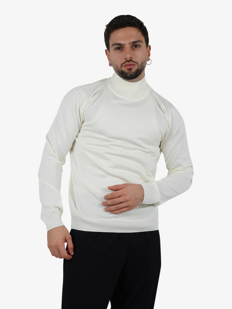 SSEINSE Maglia a collo alto MI2759SS uomo viscosa panna