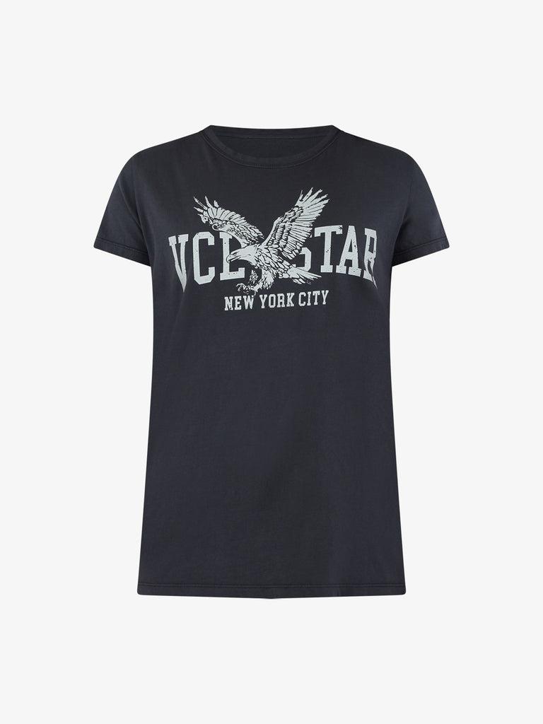 VICOLO T-shirt con stampa donna cotone grigio