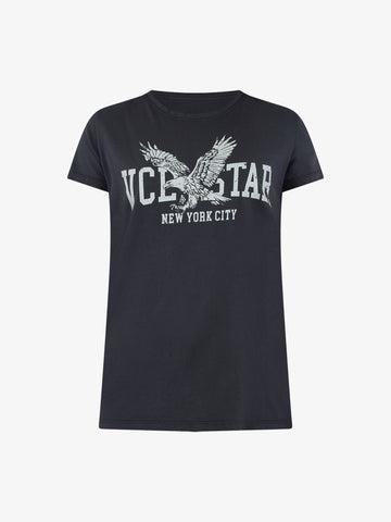 VICOLO T-shirt con stampa donna cotone grigio