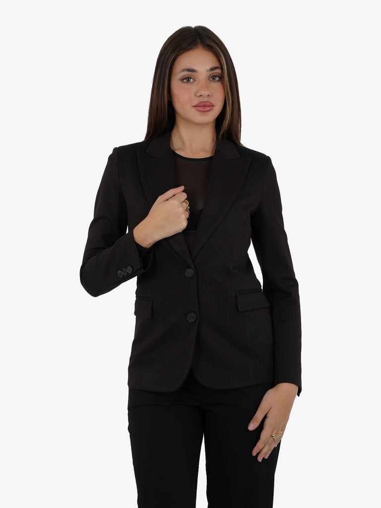 VICOLO Blazer con spalline donna viscosa marrone