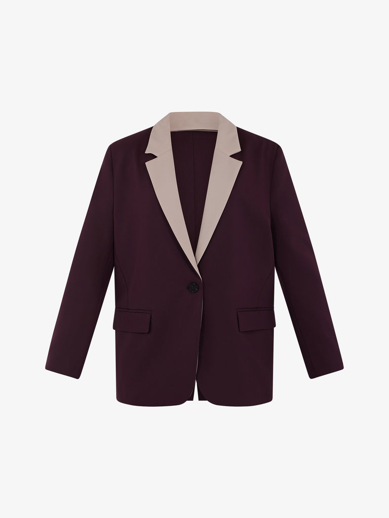 VICOLO Blazer bicolore donna bordeaux