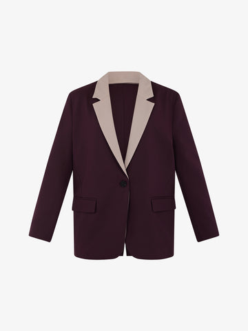 VICOLO Blazer bicolore donna bordeaux