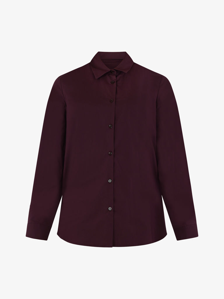 VICOLO Camicia basic donna cotone bordeaux