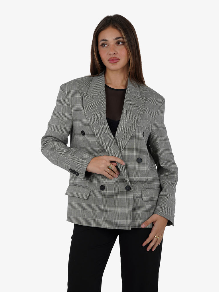 VICOLO Blazer doppiopetto Principe di Galles donna grigio