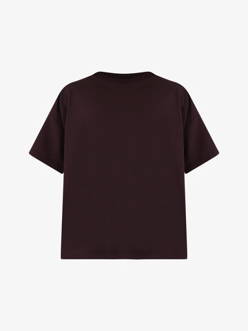 VICOLO T-shirt basic over donna cotone bordeaux