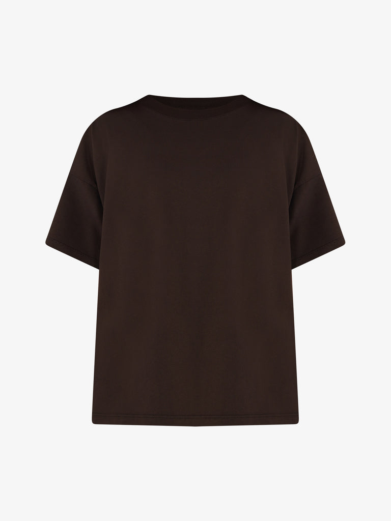 VICOLO T-shirt basic over donna cotone marrone