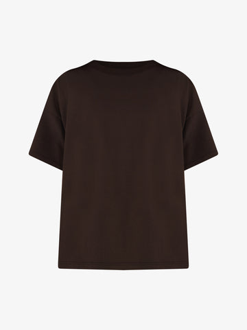 VICOLO T-shirt basic over donna cotone marrone