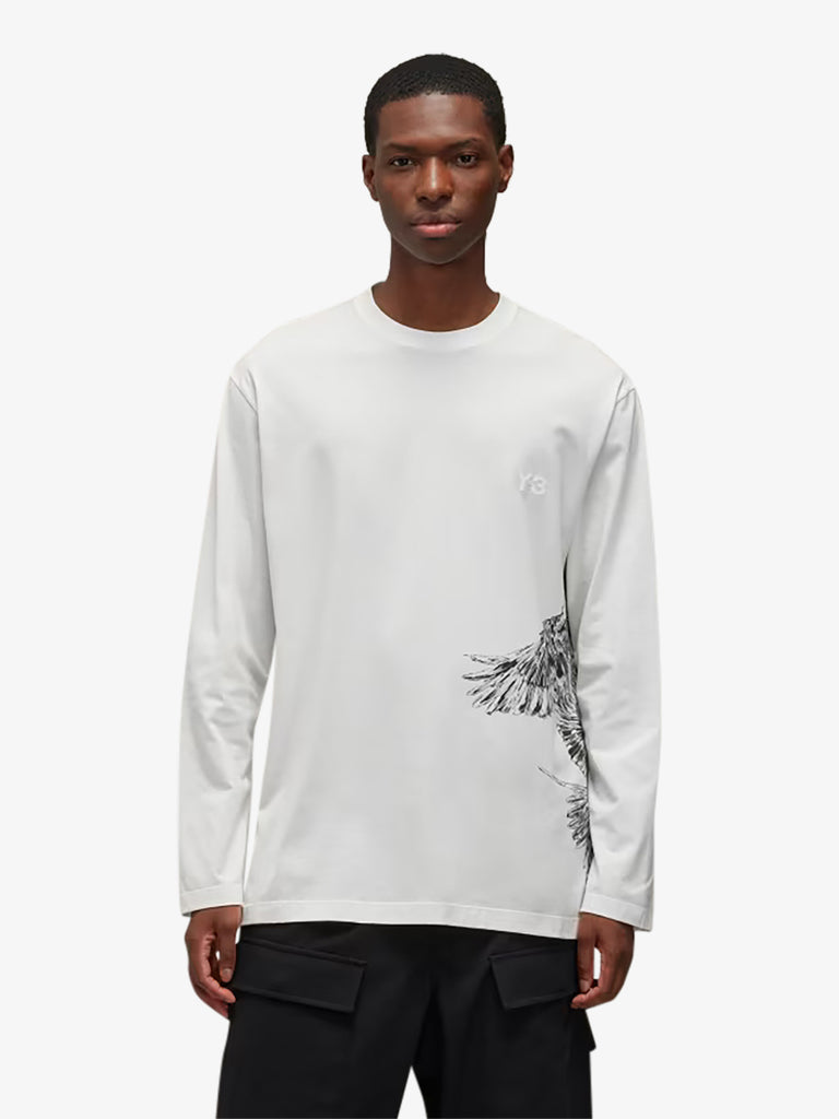 Y-3 Maglia a maniche lunghe Graphics IX0404 uomo cotone bianco