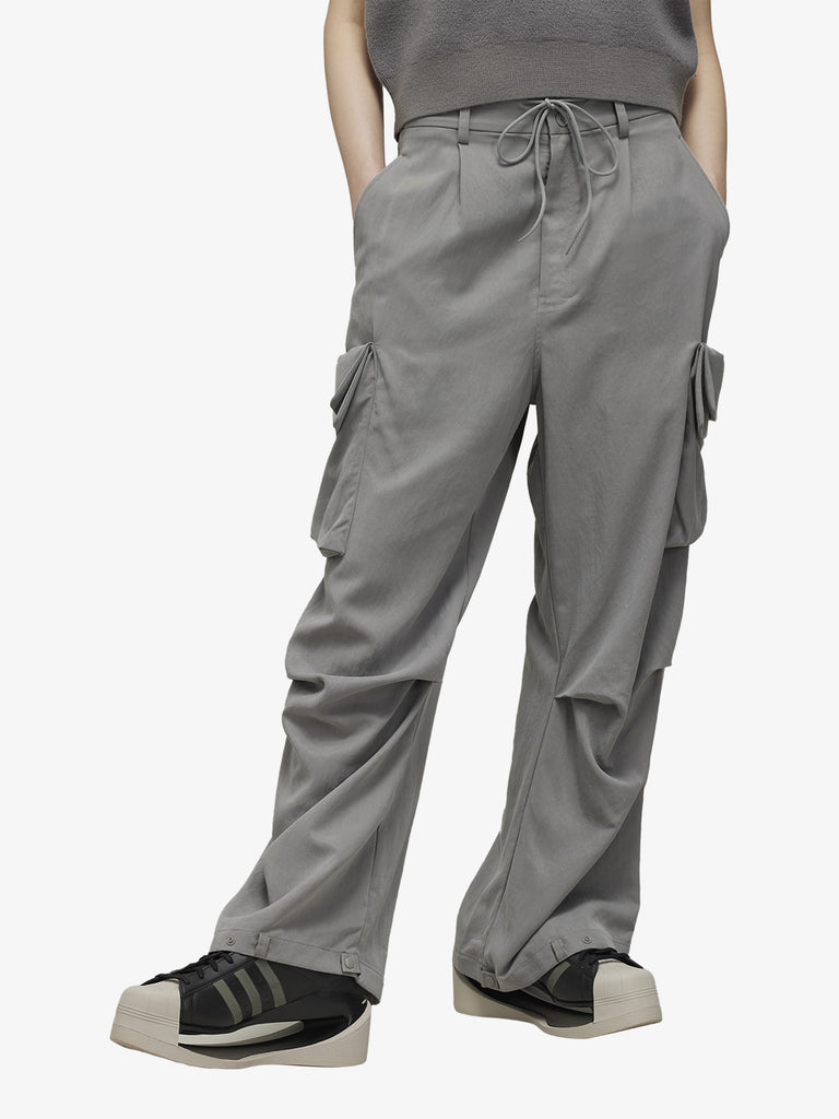 Y-3 Pantalone Washed Twill Cargo JI5867 donna grigio