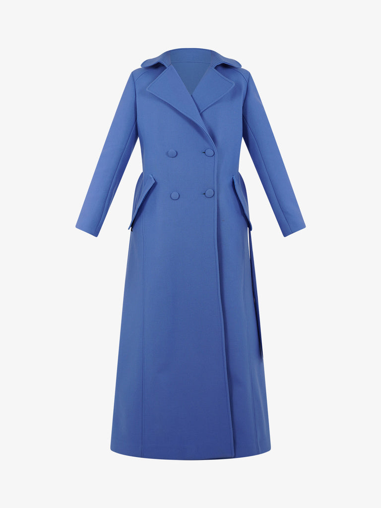 YES LONDON Cappotto doppiopetto donna lana azzurro