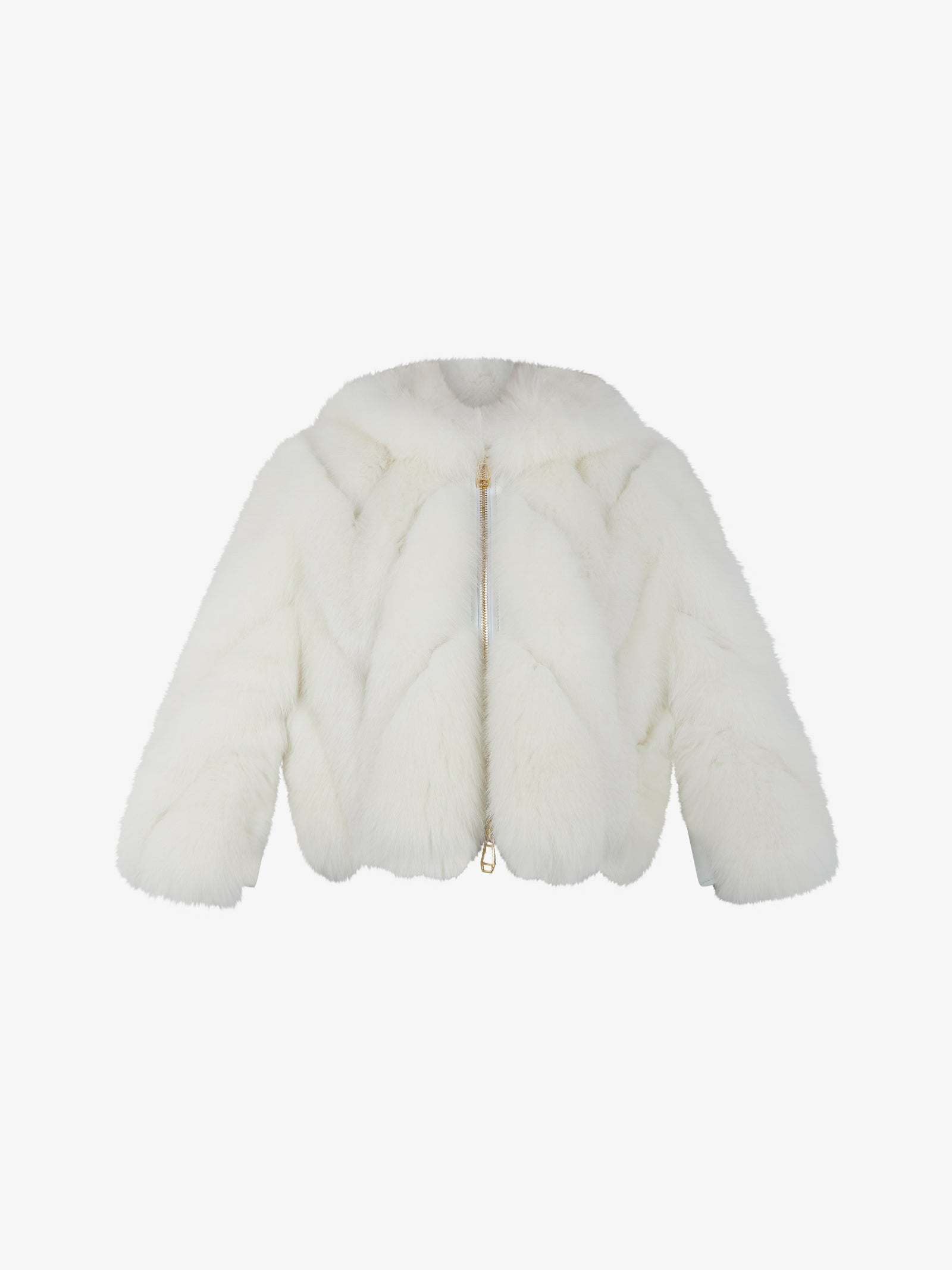 YES LONDON Women's fox fur leather white